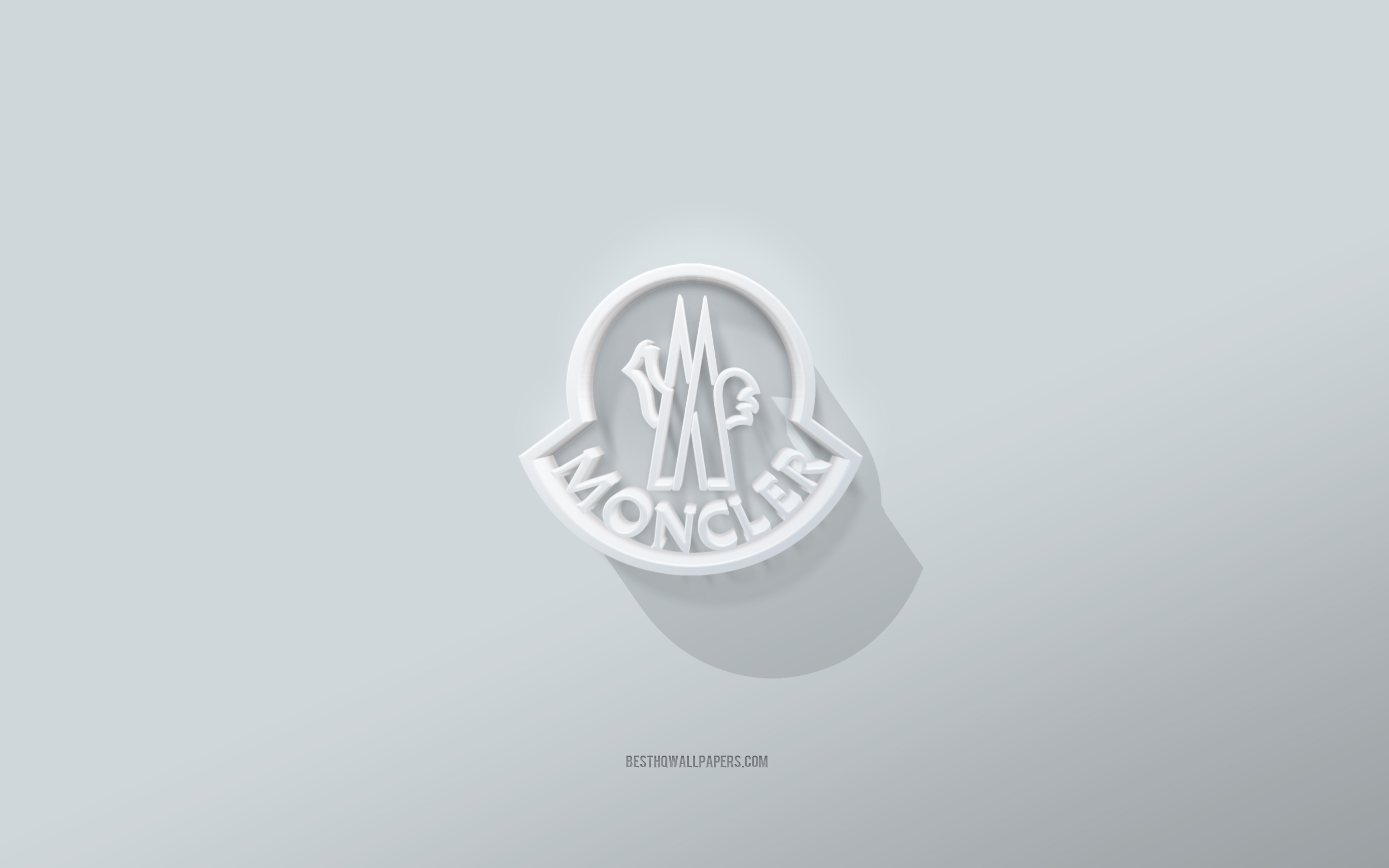 Download wallpapers Moncler logo, white background, Moncler 3d logo, 3d ...