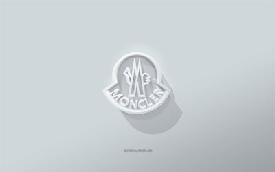 Moncler logo, white background, Moncler 3d logo, 3d art, Moncler, 3d Moncler emblem