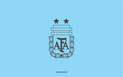 argentiinan jalkapallomaajoukkue, sininen tausta, jalkapallojoukkue, tunnus, conmebol, argentiina, jalkapallo, argentiinan jalkapallomaajoukkueen logo, etelä-amerikka