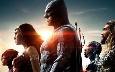 La Liga De La Justicia, 2017, Los Superh&#233;roes, SuperMan, Batman, Cyborg, Flash, Aquaman, La Mujer Maravilla