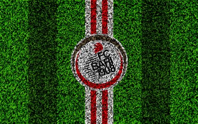 FCバ1908年, 4k, サッカーロ, イタリアのサッカークラブ, ロゴ, 赤白線, 草食感, エクストリーム-ゾーンB, バーリ, イタリア, サッカー