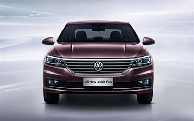 Volkswagen Lavida Plus, 2018, front view, exterior, new purple Lavida, business class, sedan, German cars, Volkswagen