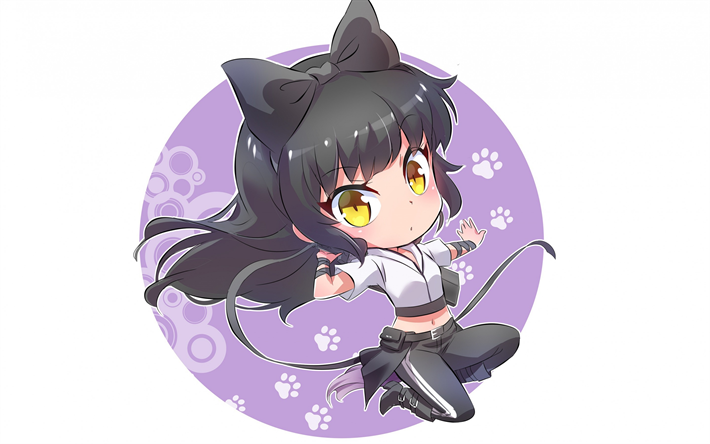 Download Wallpapers Rwby Red White Black Yellow American Anime Series Blake Belladonna Anime Characters For Desktop Free Pictures For Desktop Free
