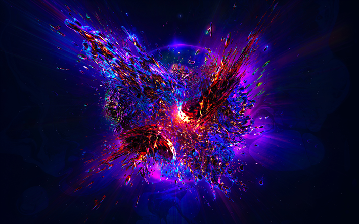 planeten-explosion, planeten, zerst&#246;rung, kreativ, galaxy, fire, 3d-kunst