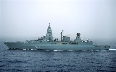 Hamburgo, F220, fragata, buque de guerra, Marina de guerra alemana, Mar Mediterr&#225;neo, Sachsen-clase fragata