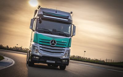 4k, Mercedes-Benz Actros Silverstar Edition, road, 2018 truck, Actros, semi-trailer truck, Mercedes-Benz Actros, LKW, trucks, Mercedes