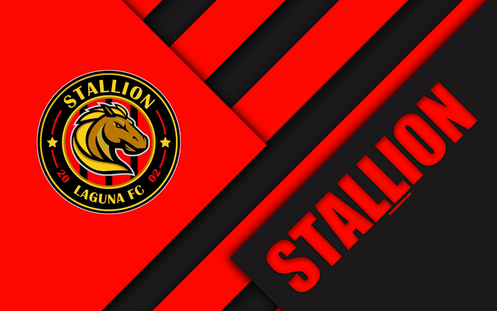 Stallone Laguna FC, 4K, Filippini Football Club, logo, rosso, nero, astrazione, material design, emblema, Filippine Campionato di Calcio, Binan, Laguna, Filippine, PFL