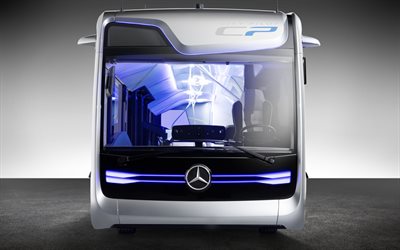 A Mercedes-Benz Futuro De &#212;nibus, 4k, 2018 &#244;nibus, de transporte de passageiros, CityPilot, Futuro Autocarro, Mercedes