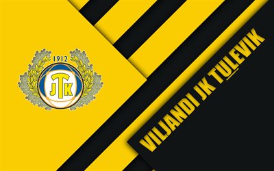Viljandi JK Tulevik, 4k, estonien, club de football, le logo, la conception de mat&#233;riaux, de jaune noir de l&#39;abstraction, de Meistriliiga, Viljandi, Estonie, football, ligue de football estonien