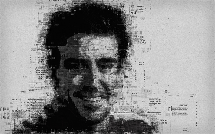 Fernando Alonso, portrait, 4k, newspaper art, Spanish racing driver, Formula 1, creative art portrait