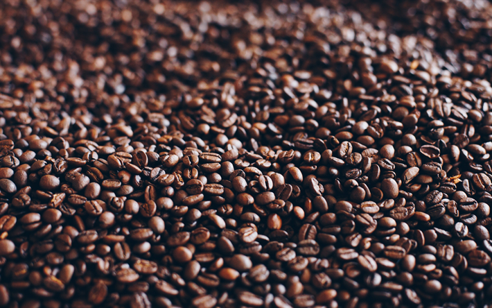 kahve taneleri doku, siyah kahve, kahve arka plan, kahverengi tahıl, aromatik kahve kavramlar