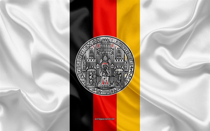 Emblema dell&#39;Universit&#224; di Heidelberg, bandiera tedesca, logo dell&#39;Universit&#224; di Heidelberg, Heidelberg, Germania, Universit&#224; di Heidelberg