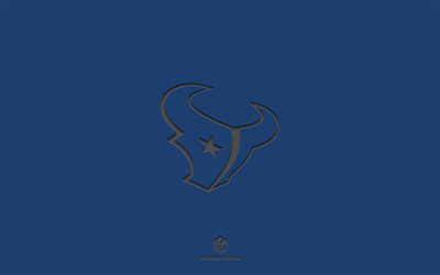 Houston Texans, bl&#229; bakgrund, amerikanskt fotbollslag, Houston Texans emblem, NFL, USA, amerikansk fotboll, Houston Texans logo