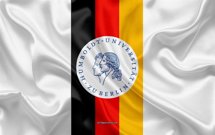 Emblema dell&#39;Universit&#224; Humboldt di Berlino, bandiera tedesca, logo dell&#39;Universit&#224; Humboldt di Berlino, Berlino, Germania, Universit&#224; Humboldt di Berlino
