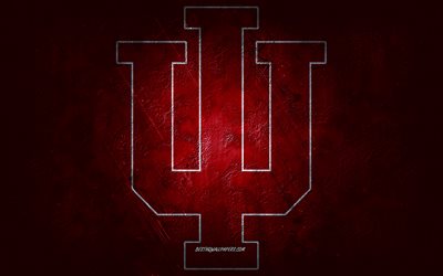 Indiana Hoosiers, squadra di football americano, sfondo rosso, logo Indiana Hoosiers, arte grunge, NCAA, football americano, USA, emblema di Indiana Hoosiers