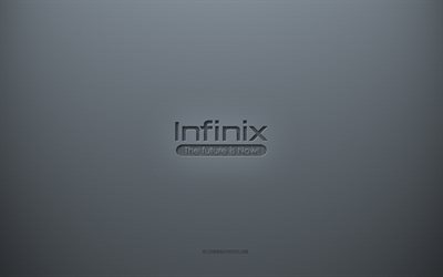 InfinixMobileのロゴ, 灰色の創造的な背景, Infinixモバイルエンブレム, 灰色の紙の質感, Infinixモバイル, 灰色の背景, Infinix Mobile3dロゴ