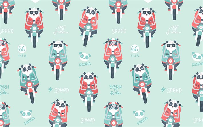 textur mit pandas, retro-hintergrund mit pandab&#228;ren hintergrund mit tieren, panda textur, tiere, hintergrund