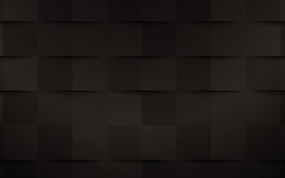 black 3d squares texture, black creative texture, black 3d abstraction, black 3d background, black mosaic texture