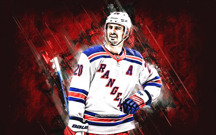 chris kreider, new york rangers, nhl, american hockey player, rot, stein, hintergrund, hockey, national hockey league, usa