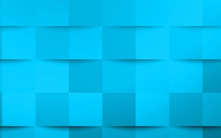 Azul 3d pra&#231;as textura, Azul criativo textura, Azul 3d abstra&#231;&#227;o, 3d azul de fundo, Mosaico azul textura