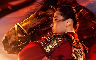 Mulan, poster, 2020 movie, Yifei Liu, artwork, fan art, 2020 Mulan