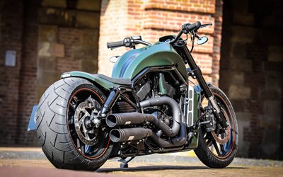 A Harley-Davidson Verde Veneno, Thunderbike, VRSC, motos custom, de luxo, motocicletas, A Harley-Davidson