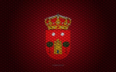 Bandeira de Albacete, 4k, arte criativa, a malha de metal textura, Albacete bandeira, s&#237;mbolo nacional, prov&#237;ncias da Espanha, Albacete, Espanha, Europa