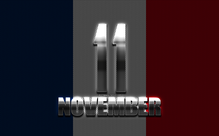 Fransa&#39;nın ateşkes G&#252;n&#252;, 11 Kasım, Fransa, Fransız Ulusal tatil, Bayrak, tebrik kartı