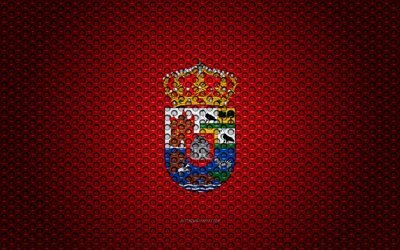 flagge von avila, 4k -, kunst -, metall textur, &#225;vila-flag, nationales symbol, provinzen von spanien, &#225;vila, spanien, europa