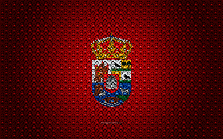 Flag of Avila, 4k, creative art, metal mesh texture, Avila flag, national symbol, provinces of Spain, Avila, Spain, Europe