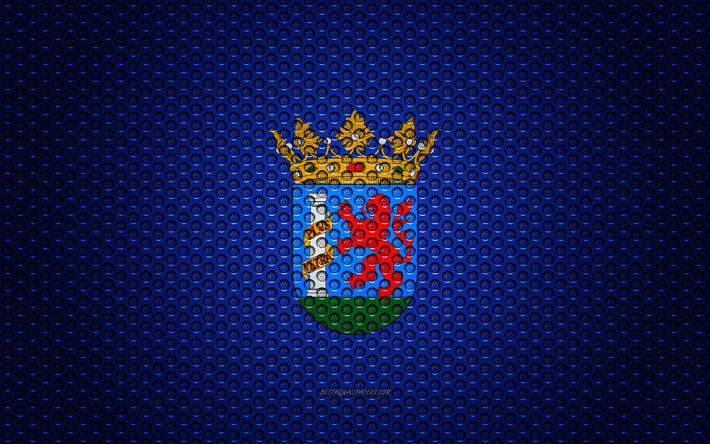Flagga Badajoz, 4k, kreativ konst, metalln&#228;t konsistens, Badajoz flagga, nationell symbol, provinserna i Spanien, Badajoz, Spanien, Europa