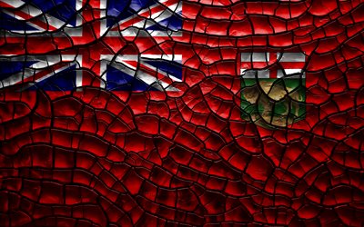Flag of Manitoba, 4k, canadian provinces, cracked soil, Canada, Manitoba flag, 3D art, Manitoba, Provinces of Canada, administrative districts, Manitoba 3D flag, North America