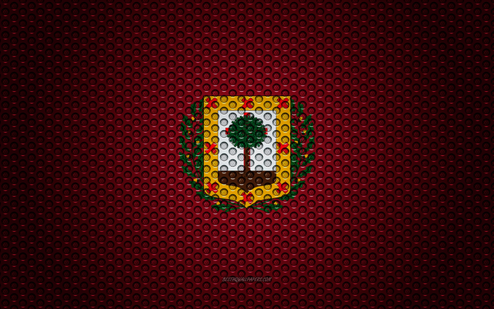 Flagga och Biscayabukten, 4k, kreativ konst, metalln&#228;t konsistens, Biscay flagga, nationell symbol, provinserna i Spanien, Biscay, Spanien, Europa