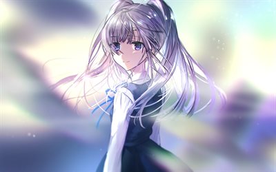 Kiriko Yukoku, manga, The Idolmaster Shiny Colors, girl with violet hair, artwork, Idolmaster
