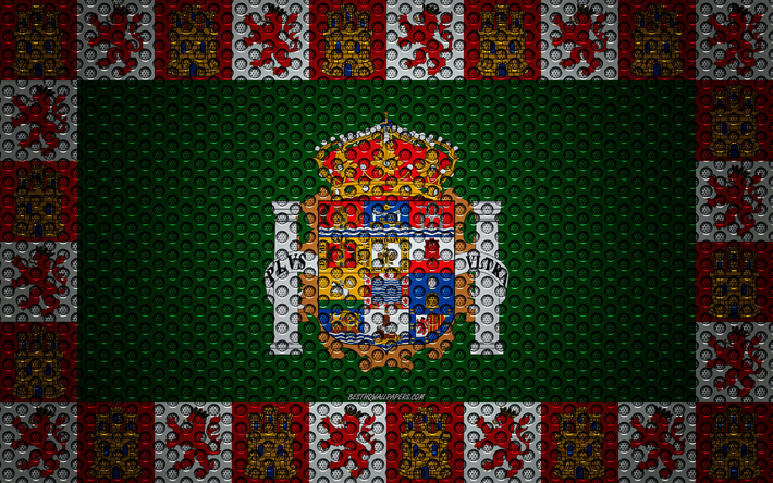Flag of Cadiz, 4k, creative art, metal mesh texture, Cadiz flag, national symbol, provinces of Spain, Cadiz, Spain, Europe