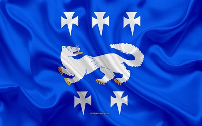 Bandeira de Ostrob&#243;tnia Central, 4k, seda bandeira, textura de seda, regi&#245;es da Finl&#226;ndia, Central De Ostrob&#243;tnia, Finl&#226;ndia, Europa, Central de Ostrob&#243;tnia bandeira