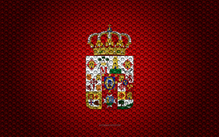 Bandera de Ciudad Real, 4k, arte creativo, malla de metal textura, Ciudad Real bandera, s&#237;mbolo nacional, de las provincias de Espa&#241;a, Ciudad Real, Espa&#241;a, Europa