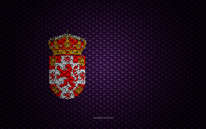 flagge von cordoba, 4k -, kunst -, metall textur, c&#243;rdoba flagge, nationales symbol, provinzen von spanien, cordoba, spanien, europa