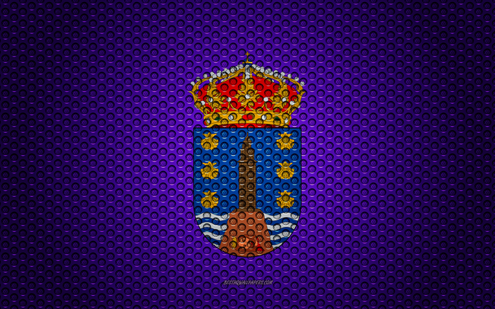 Bandiera di la Coru&#241;a, 4k, creativo, arte, rete metallica tessitura, la Coru&#241;a bandiera, simbolo nazionale, le province di Spagna, la Coru&#241;a, Spagna, Europa