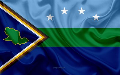 العلم من دلتا أماكورو الدولة, 4k, الحرير العلم, الدولة الفنزويلية, دلتا أماكورو الدولة, نسيج الحرير, فنزويلا, دلتا أماكورو علم الدولة, الدول فنزويلا