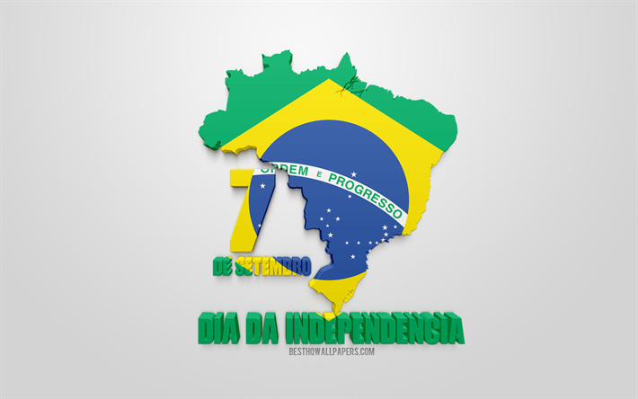 Independence Day of Brazil, Dia da Independencia, 7 September, Brazil, Sete de Setembro, Brazilian national holiday, Brazil silhouette map, Brazil holidays, Flag of Brazil