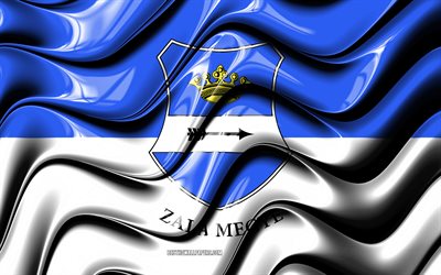 Zala bandera, 4k, los Condados de Hungr&#237;a, distritos administrativos, la Bandera de Zala, arte 3D, el Condado de Zala, hungr&#237;a condados, Zala 3D de la bandera, Hungr&#237;a, Europa