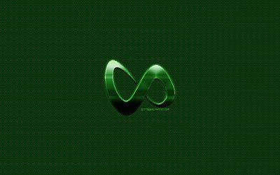 DJ Snake logo, green metal logo, green metal mesh, creative art, DJ Snake, emblem, brands