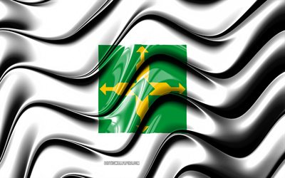 Federal District flag, 4k, States of Brazil, administrative districts, Flag of Federal District, 3D art, Federal District, brazilian states, Federal District 3D flag, Brazil, South America