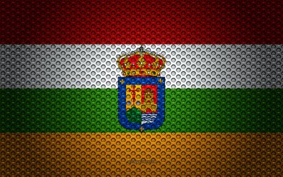 flagge von la rioja, 4k -, kunst -, metall textur, la rioja fahne, national, symbol, provinzen von spanien, la rioja, spanien, europa