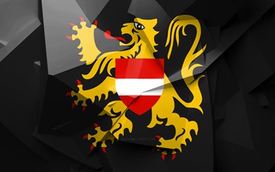 4k, Flag of Flemish Brabant, geometric art, Provinces of Belgium, Flemish Brabant flag, creative, italian provinces, Flemish Brabant Province, administrative districts, Flemish Brabant 3D flag, Belgium