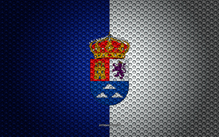Lippu Las Palmas, 4k, creative art, metalli mesh rakenne, Las Palmas lippu, kansallinen symboli, maakunnissa Espanja, Las Palmas, Espanja, Euroopassa