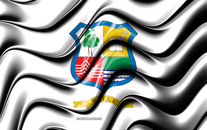 Maule bandera, 4k, las Regiones de Chile, distritos administrativos, la Bandera del Maule, arte 3D, Regi&#243;n del Maule, regiones de chile, Maule 3D de la bandera de Chile, Chile, Am&#233;rica del Sur