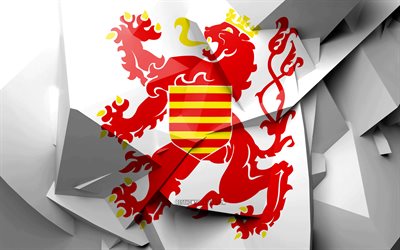 4k, Lipun Limburg, geometrinen taide, Maakunnissa Belgia, Limburg lippu, luova, belgian maakunnissa, Limburg Province, hallintoalueet, Limburg 3D flag, Belgia