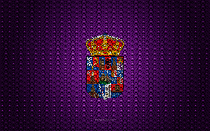 flagge von guadalajara, 4k -, kunst -, metall textur, guadalajara fahne, national, symbol, provinzen von spanien, guadalajara, spanien, europa